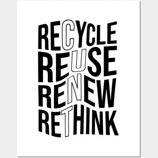 Recycle Reuse Renew Rethink Crisis Environmental Activism Posters and Art